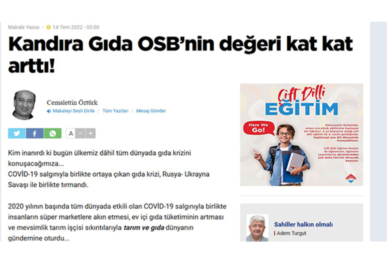 Kandıra Gıda Osb Içinde Sanayi İmarli Arsa