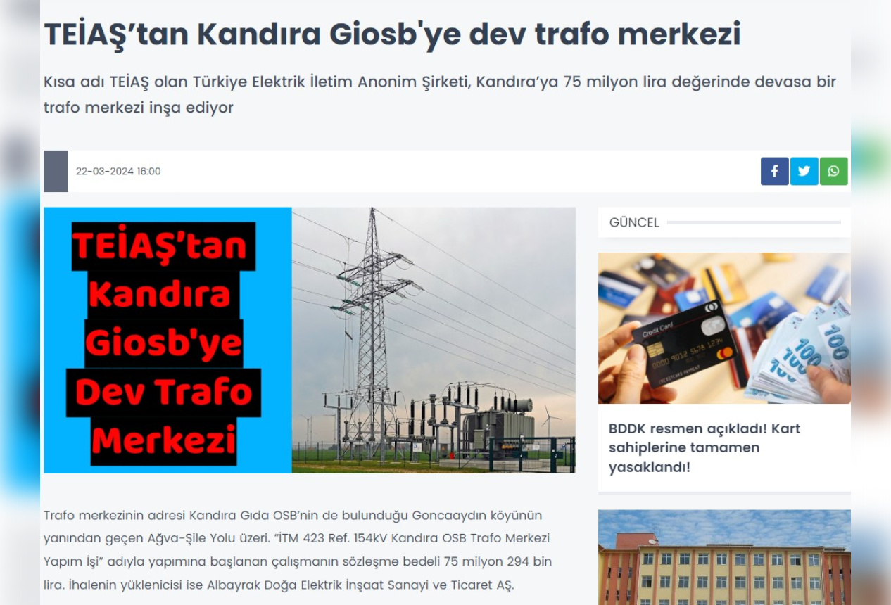 Kandıra Gıda Osb Içinde Sanayi İmarli Arsa